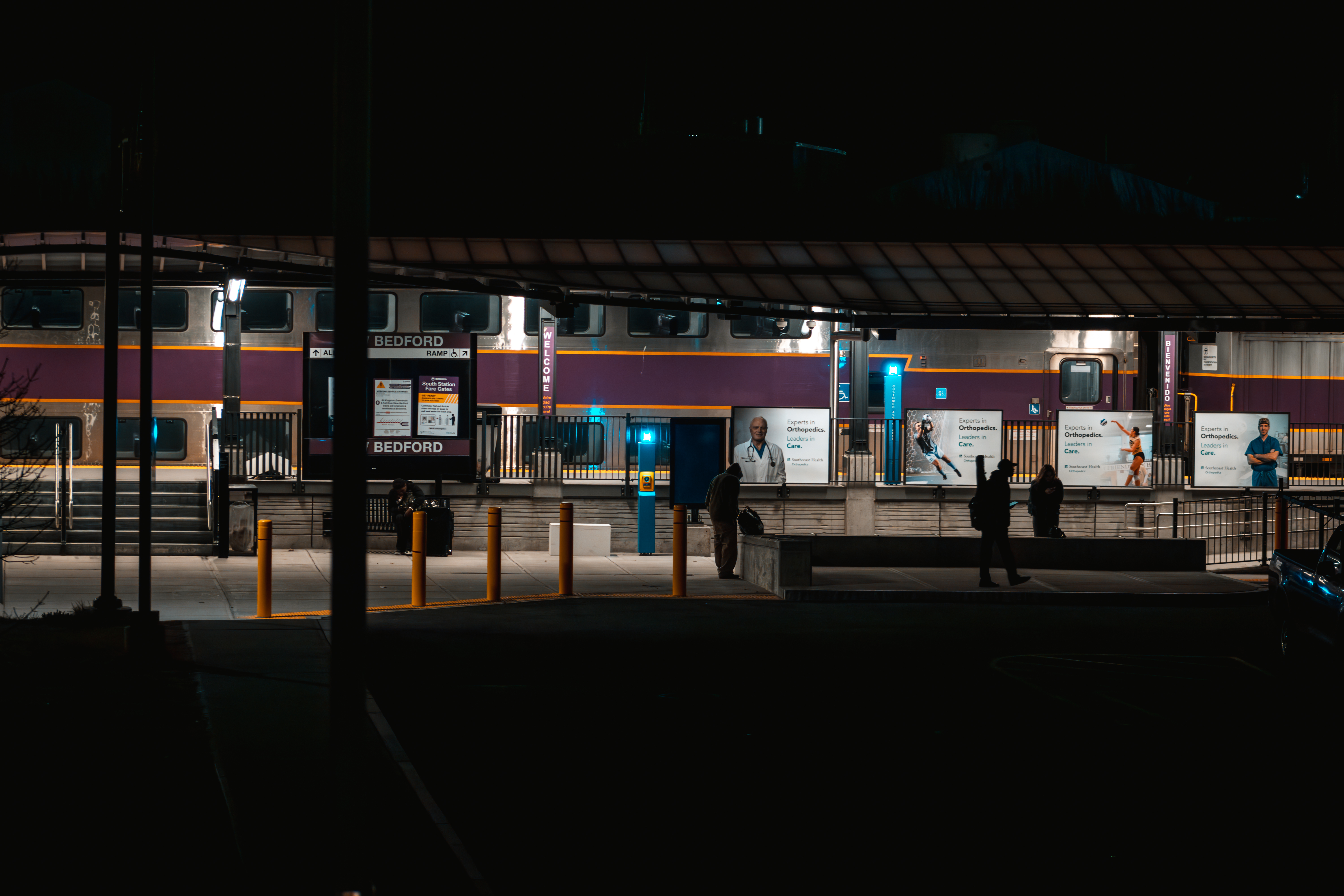 Night train station photo